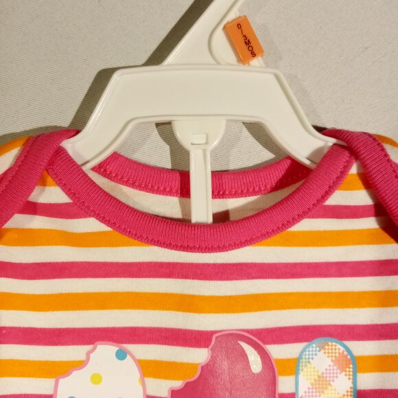 Small Wonders 0/3 Months 2 pc Summer Set YUMMY Ice Cream Stripe Pink Skort NWT - Picture 4 of 12